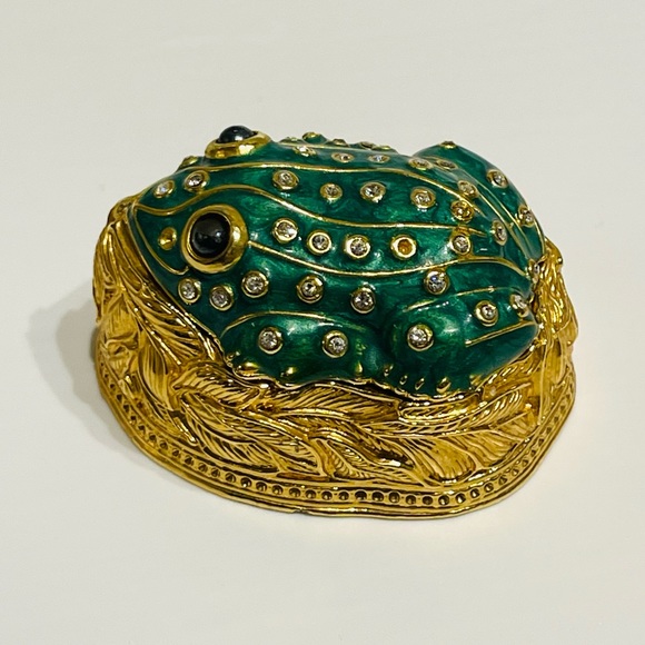 Vintage Limited Edition EDGAR BEREBI FROG Trinket Box and Pin - Picture 5 of 7